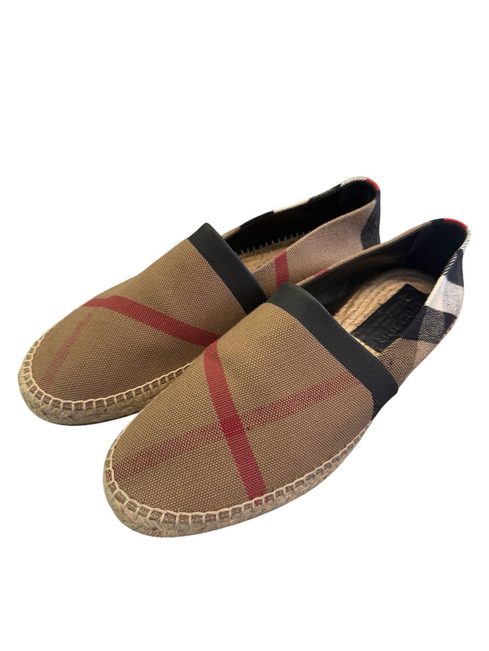 Burberry Hodgeson Check Canvas Espadrilles Size 43 (US Men’s 10/Women’s 12)